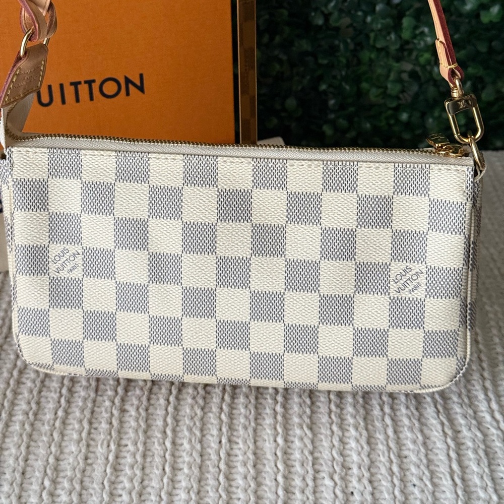 Louis Vuitton Damier Azur Pochette Accessories NM Full Set Authentic - Picture 3 of 9